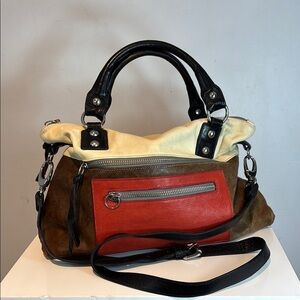 Pietro Alessandro NYC leather color block 
Satchel/crossbody bag/purse handbag